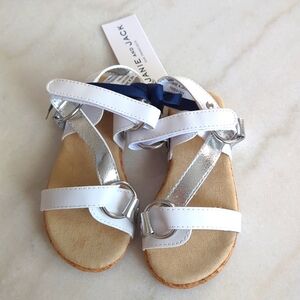 NWT Janie and Jack White and Silver Sandals